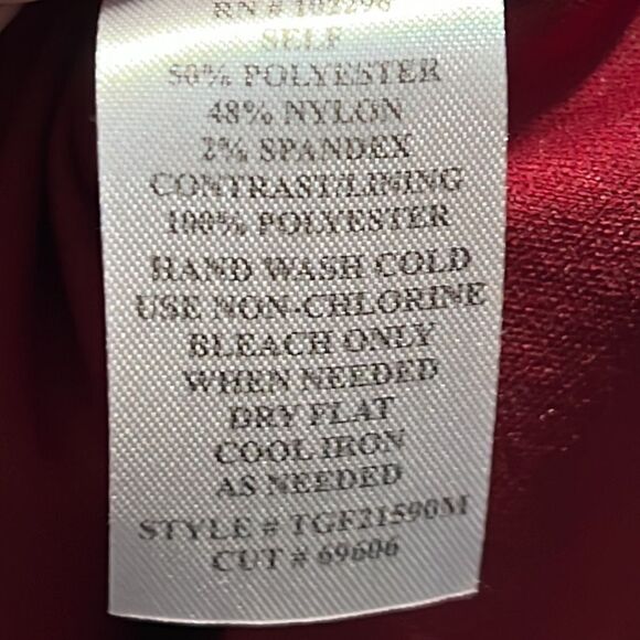 Formal Dress Womans Size 16 Maroon Flutter Sleeve Floral Lace Connected Apparel - Picture 9 of 9